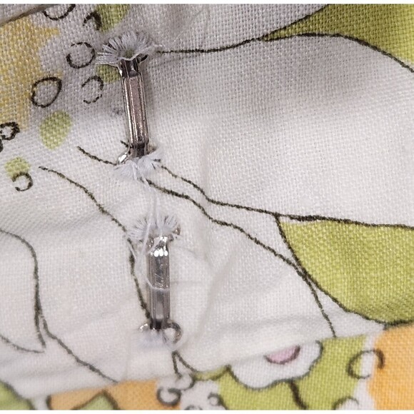 Vintage Talbots 100% Linen Floral Sketch Print Wide Leg Cropped Trouser Pants, 8 - Picture 6 of 9